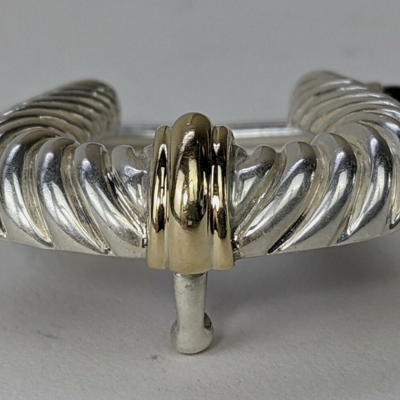 Rare DAVID YURMAN 18K & Sterling Gold Cable Classic Belt Buckle with ONYX - Picture 4 of 6